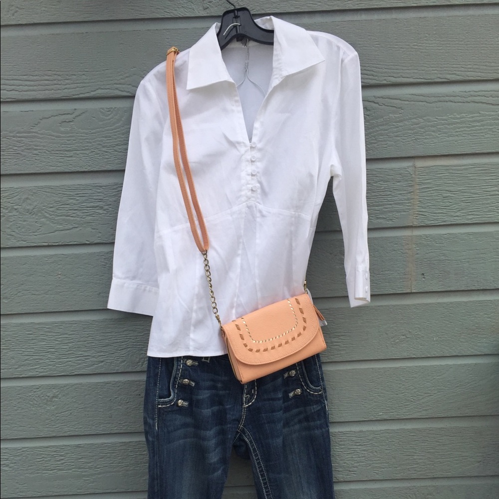Women’s Ann Taylor Crisp White Blouse SZ L